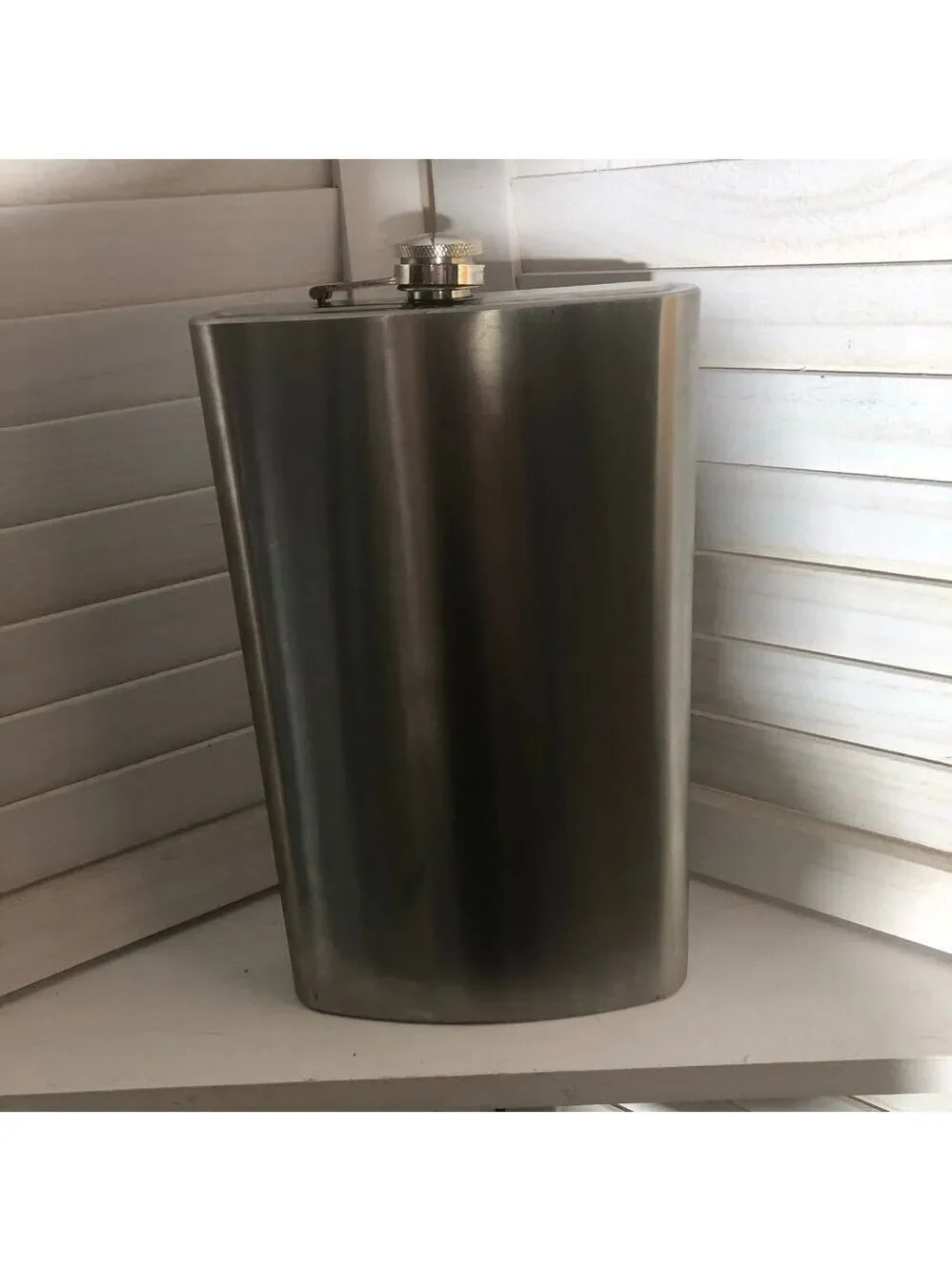 Vintage Stainless Steel Flask Liquor Hip Pocket Silver